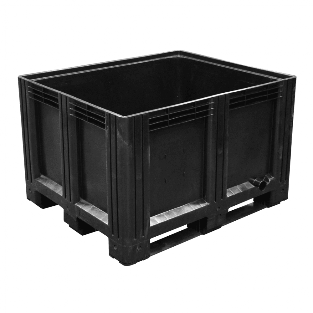 Palboxx Recycled Plastic Rigid Pallet Box 1200mm x 1000mm x 765mm – 3 Runners